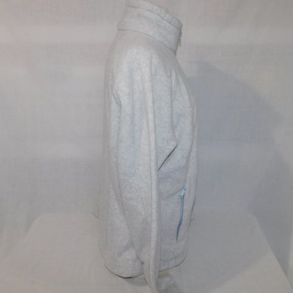 Columbia Womens XL Benton Springs Full Zip Light Gray Fleece jacket high neck - Picture 7 of 11